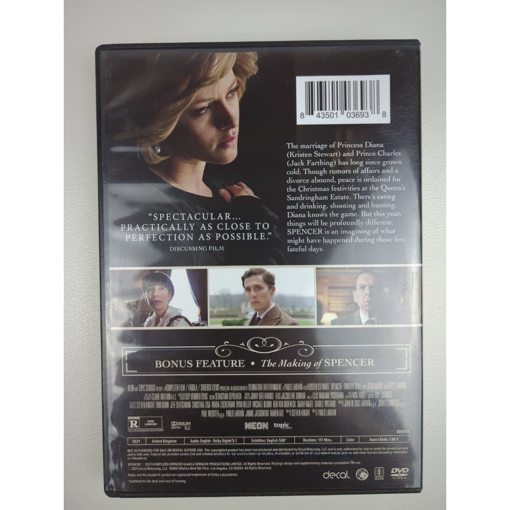 Spencer DVD 2021 Kristen Stewart as Princess Diana - Picture 2 of 3